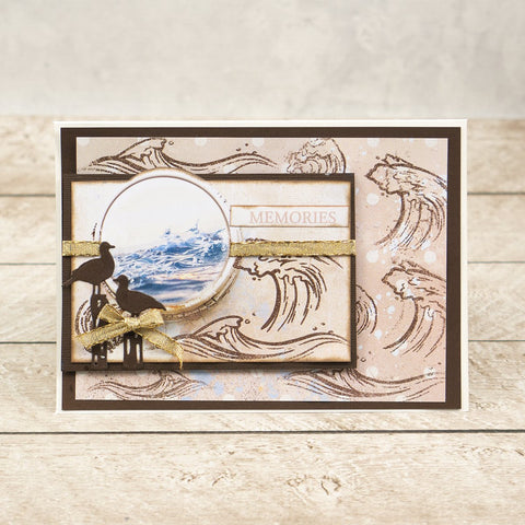 Couture Creations - Tina Ollett's Seaside Girl Collection - Crashing Waves Stamp Set