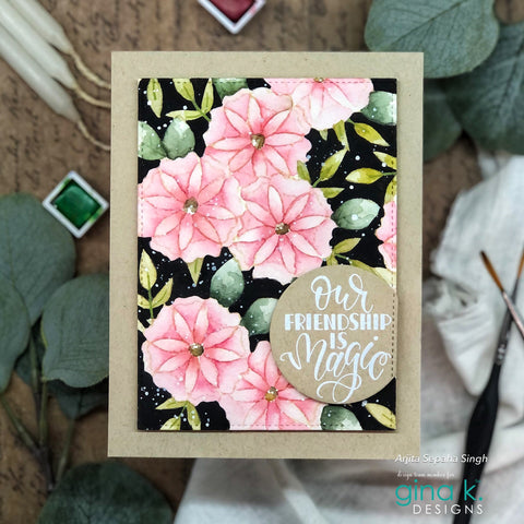 Gina K Designs - Stained Glass Flowers Stamp Set