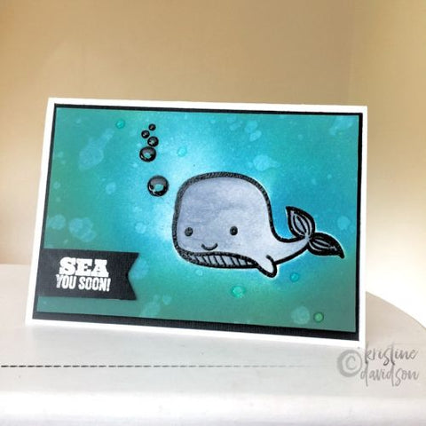 Hampton Art - Jillibean Soup - Die and Clear Acrylic Stamp Set - Whale Done