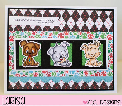 C.C. Designs Puppy Power Clear Stamp and Puppy Power Outline Metal Die