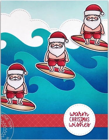 Sunny Studio Stamps - Surfing Santa Stamps
