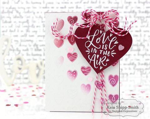 Taylored Expressions - Loved Background Stamps and Loved Cutting Plate