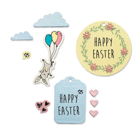 Sizzix - Framelits Die Set 9PK w/ 6PK Stamps - Easter Fun