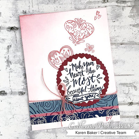 Catherine Pooler - Doodle Hearts Stamp and Dies