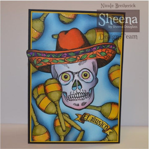 Crafters Companion - Sheena Douglass Perfect Partners Day of the Dead Stamp- Sombrero