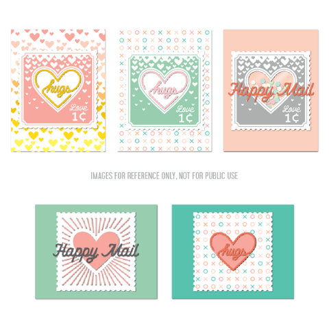 Concord & 9th Clear Stamps 4x6 Sew Happy Hearts