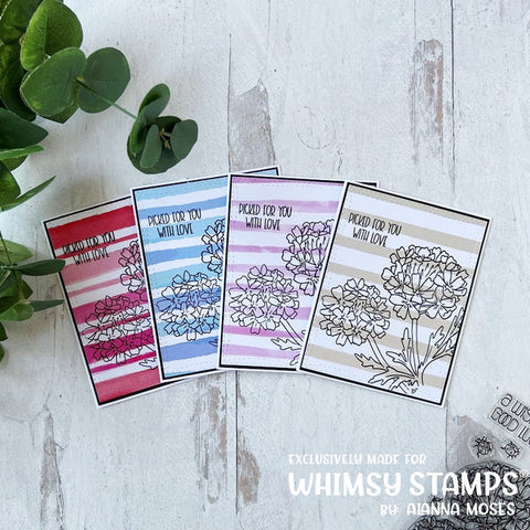 Whimsy Stamps - Good Luck Flowers Clear Stamps