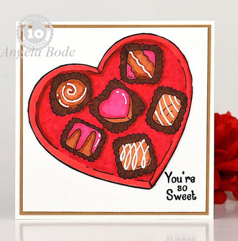 Impression Obsession - Chocolate Heart Box Cling Stamp