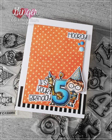 C.C. Designs - Birthday Kids Clear Stamp and Outline Metal Die