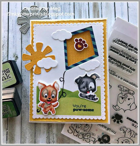 C.C. Designs - Puppy Power Clear Stamp and Outline Metal Die