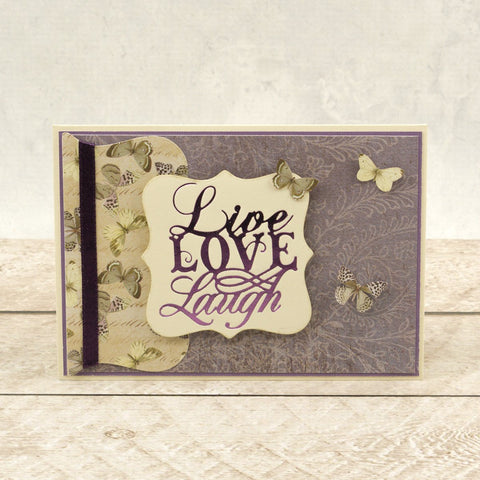 Couture Creations - Butterfly Garden - Hot Foil Stamp - Live, Laugh, Love