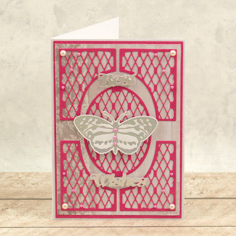 Couture Creations - Peaceful Peonies - Cut Foil & Emboss Die - Spotted Butterfly