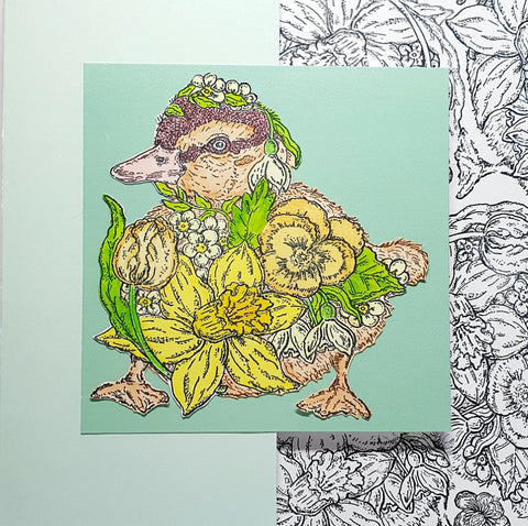 IndigoBlu Darling Duckling A5 Red Rubber Stamp by Janine Gerard-Shaw