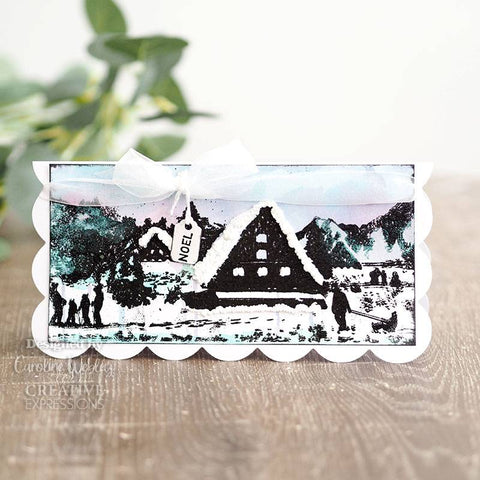 Creative Expressions - Designer Boutique Collection Happy Holidays DL Pre Cut Rubber Stamp