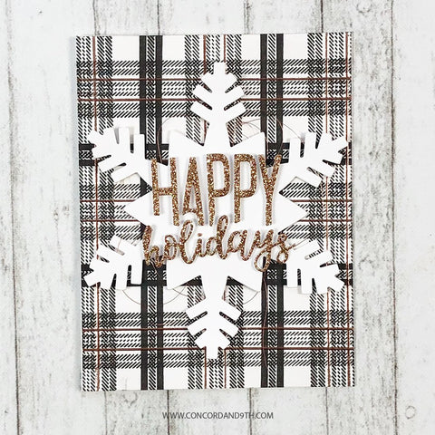 Concord & 9th HAPPY PLAIDS Stamp and HAPPY HOLIDAYS LABEL Sets