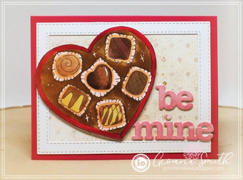 Impression Obsession - Chocolate Heart Box Cling Stamp