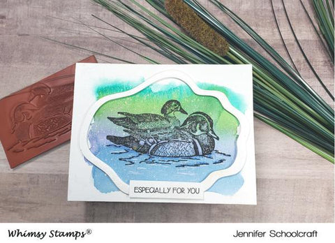 Whimsy Stamps - Woodland Ducks Rubber Cling Stamp