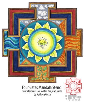 StencilGirl - Four Gates Mandala Stencil