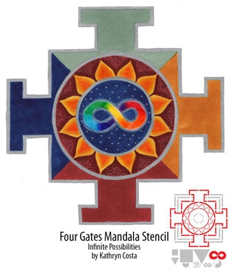 StencilGirl - Four Gates Mandala Stencil