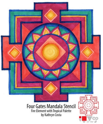 StencilGirl - Four Gates Mandala Stencil