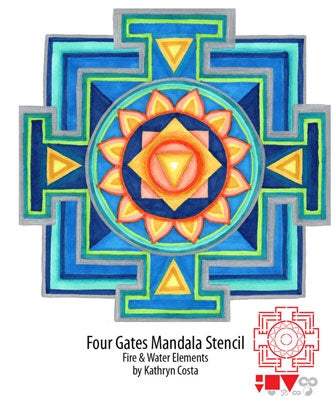 StencilGirl - Four Gates Mandala Stencil