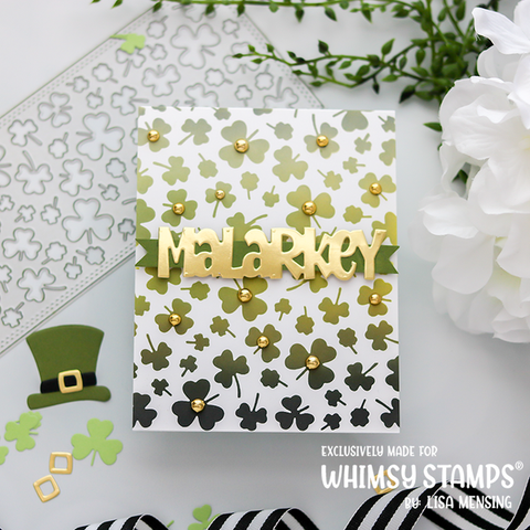 Whimsy Stamps - Slimline Shamrocks Background Die