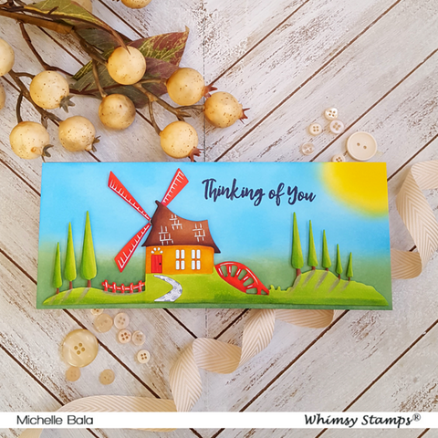 Whimsy Stamps - Slimline Woodland Cottage Die