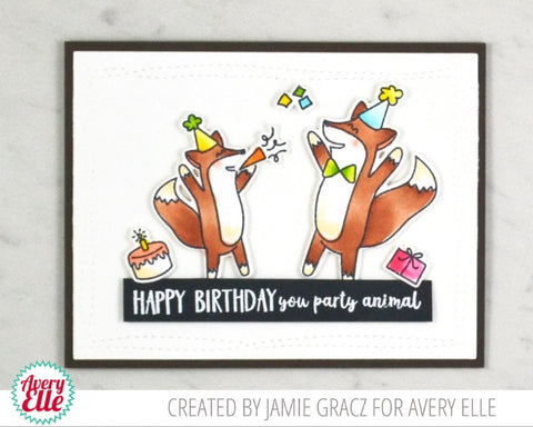 Avery Elle - Party Fox Clear Stamps and Dies