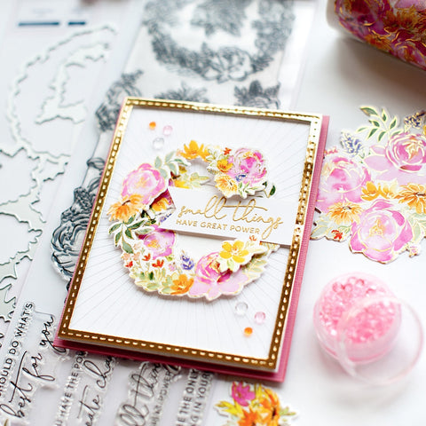 Pinkfresh - Painted Peony Mix Stamp and Die Set