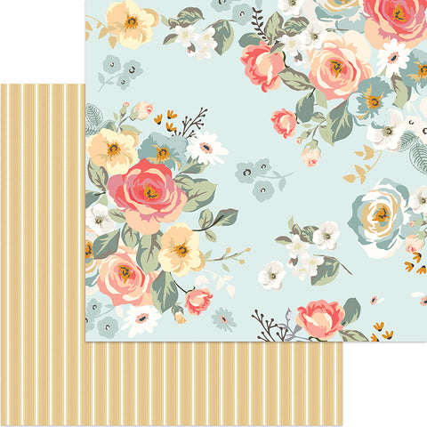 My Mind's Eye - Gingham Gardens Collection - 12 x 12 Double Sided Paper