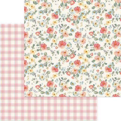 My Mind's Eye - Gingham Gardens Collection - 12 x 12 Double Sided Paper