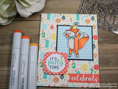 Avery Elle - Party Fox Clear Stamps and Dies
