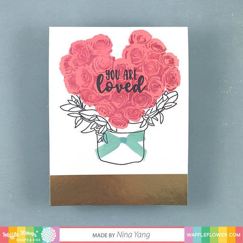 Waffle Flower - Rose Bouquet Stencil-n-Stamp Set