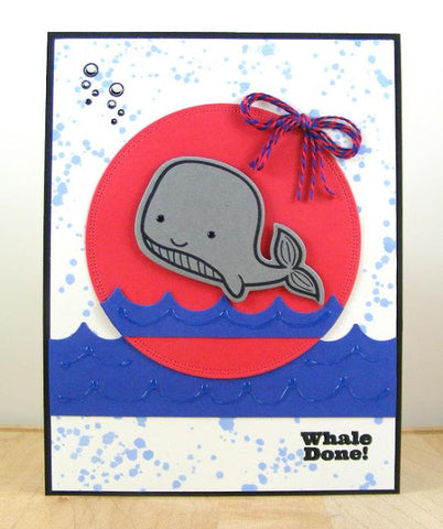Hampton Art - Jillibean Soup - Die and Clear Acrylic Stamp Set - Whale Done