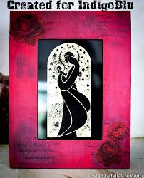 IndigoBlu Madonna and Child A6 Red Rubber Stamp by Kay Halliwell-Sutton