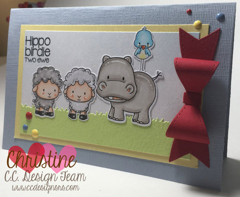 C.C. Designs - Hippo Birdie Two Ewe Clear Stamps and Dies