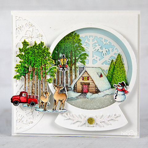Heartfelt Creations - Woodsy Winterscapes Cling Stamp Set