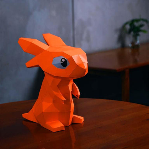 Papercraft World - 3D Papercraft Baby Dragon 3D Paper Model - Orange, Lamp (Ages 6+)