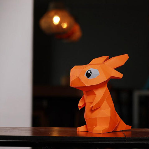 Papercraft World - 3D Papercraft Baby Dragon 3D Paper Model - Orange, Lamp (Ages 6+)