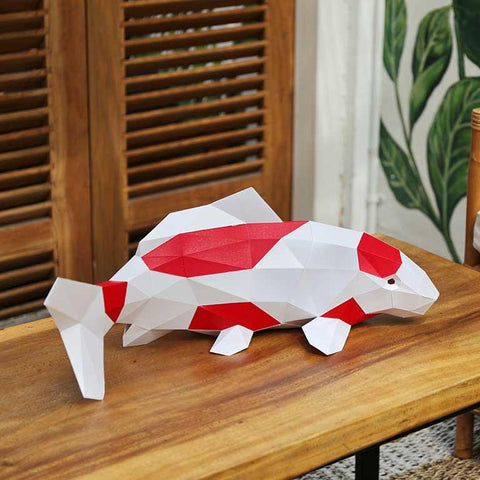 Papercraft World - 3D Papercraft Koi Fish 3D Paper Model (Ages 10+)