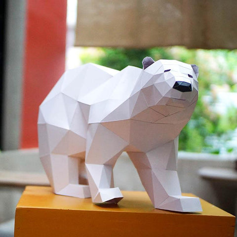 Papercraft World - 3D Papercraft Wall Polar Bear 3D Model (Ages 10+)