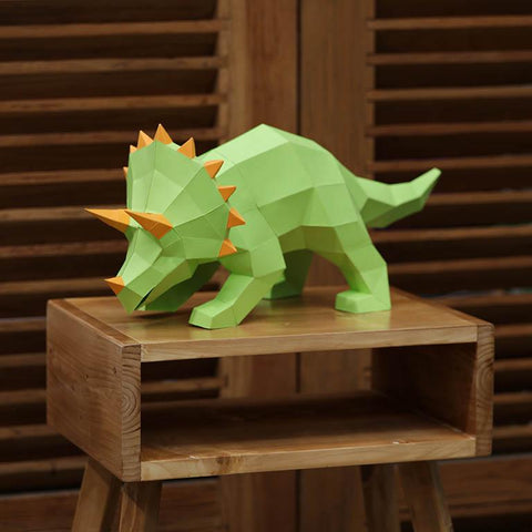 Papercraft World - 3D Papercraft Triceratops 3D Paper Model, Lamp (Ages 12+)