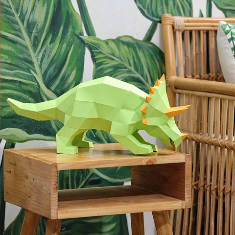 Papercraft World - 3D Papercraft Triceratops 3D Paper Model, Lamp (Ages 12+)