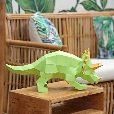 Papercraft World - 3D Papercraft Triceratops 3D Paper Model, Lamp (Ages 12+)