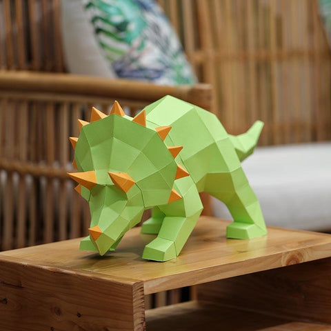 Papercraft World - 3D Papercraft Triceratops 3D Paper Model, Lamp (Ages 12+)