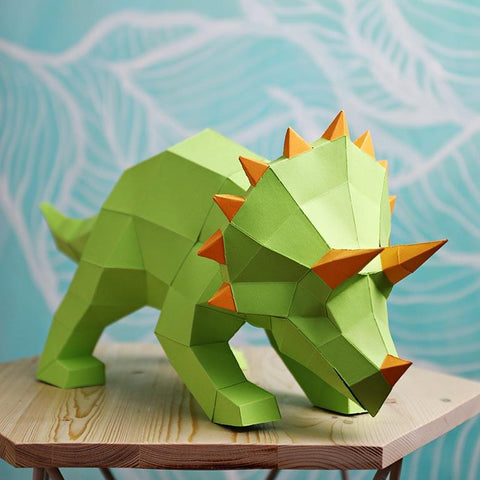 Papercraft World - 3D Papercraft Triceratops 3D Paper Model, Lamp (Ages 12+)