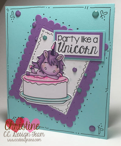 C.C. Designs - Party Unicorns Clear Stamps and Dies