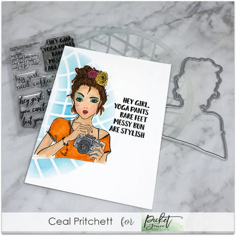 Picket Fence Studios - Hey Girl Stamp Set