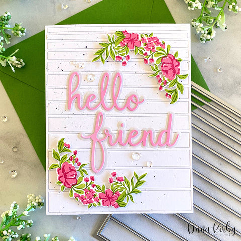 Pinkfresh Studio - Charming Floral Wreath Stamp Set
