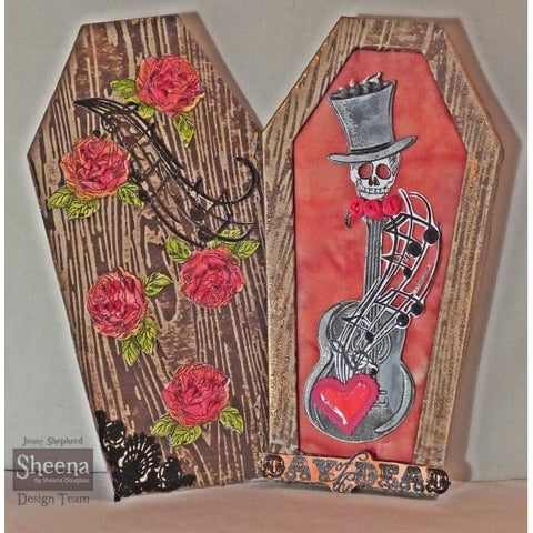 Crafters Companion - Sheena Douglass Perfect Partners Day of the Dead Stamp - Danse Macabre